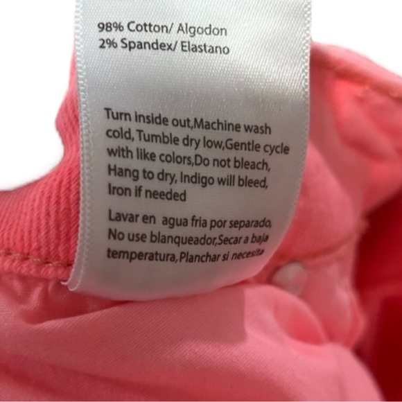 Risen Hot Neon Pink High Rise Wide Leg Cargo Jeans Size 15/32 - Picture 13 of 14